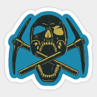 Rock & Roll Rebels: Menacing Skull Band Logo T-Shirt Designs Sticker